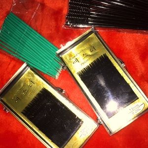 12 & 14mm lashes with lash brush & cleaner & Bag!